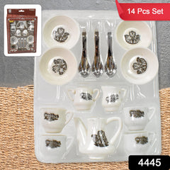 4445 Tickles Tea Toy Set Coffee Kitchen Plastic Set Toy For Kids Boys Girls (14 Pcs)
