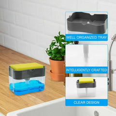 2 In 1 Soap Dispenser For Dishwasher Liquid Holder Liquid Dispenser Through Pump (1 Pc)