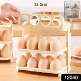Plastic Foldable Egg Tray 24 Grid Egg Storage Box (1 Pc)