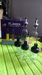 10011 Transparent Glassoil Dispenser 500 Ml Bottle Set Of 2 Spice Jar 250 Ml Set Of 3 Oil Bottle For Kitchen Oil Vinegar Storage Glass Bottle Glass Container For Spice Masala (5 Pcs Set)