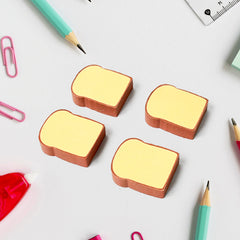 17527 3d Toast Bread Shape Eraser For Kids Cartoons Erasers Toast Bread Erasers Bread Shaped Eraser For Students Gift Cute Fun Food Pencil Erasers For School Classroom Stationery For Boys Girls (4 Pcs Set)