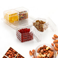Ganesh Multipurpose Gift Set Dry Fruit Candy (4 Pcs Set With Tray)