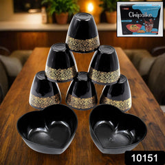 2 Bowl 6 Glass Snake Set ( 8 Pc Set )