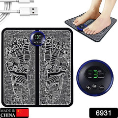 6931 Ems Foot Massager Electric Feet Massager Deep Kneading Circulation Foot Booster For Feet And Legs Muscle Stimulator Folding Portable Electric Massage Machine