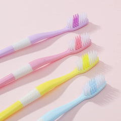 12814 2-in-1 Tooth Brush With Tongue Scraper Soft Bristle Long Handle (8pcs) Soft Toothbrush