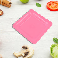 10032 Square Plastic Dinner Plate Snacks Breakfast Restaurant Serving Trays Home School Coffee Hotel Kitchen Office (8 Pcs Set)