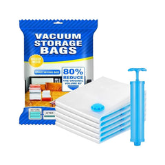 17826 Vacuum Storage Bags With Suction Pump Shirt Clips - Vacuum Bags - Big Capacity Vacuum Seal Bags For Travel Clothes Blankets Pillows Compression Bags Space Saver Vacuum Storage Bags (5 Pcs Set)