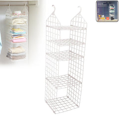4526 Multipurpose 5 Layer Folding Clothes Storage Rackscloset For Students Wardrobe Shelves Socks Scarf T-shirt Etchanging Organizer Storage Holders Racks