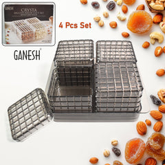 Ganesh Multipurpose Gift Set Dry Fruit Candy (4 Pcs Set With Tray)