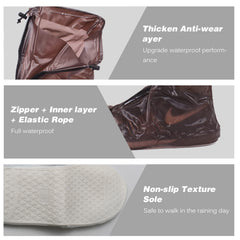 Plastic Shoes Cover Reusable Anti-slip Boots Zippered Overshoes Covers Transparent Waterproof Snow Rain Boots For Kids Adult Shoes For Rainy Season (1 Pair)