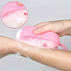 1436 Silicone Super Soft Silicone Bath Brush Double-sided Body Scrubber Brush For Deep Cleasing Exfoliating Ultra-soft Scrubber(1 Pc)