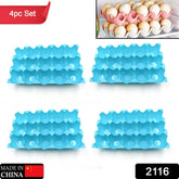 2116 15 Cavity Plastic Egg Tray Egg Trays For Storage With 15 Eggs Holder (4 Pc Set)