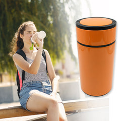 12771 Stainless Steel Water Bottle With Foldable Spoon Handle Easy To Carry Leak Proof Rust Proof Hot Cold Drinks Gym Sipper Bpa Free Food Grade Quality Steel Fridge Bottle For Office Gym School (1000 Ml)