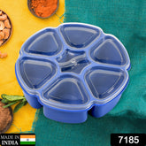 7185 Unique Design Multipurpose Masala Spice Box Container Spice Box For Kitchen Masala Container ( Plastic 7 Section )