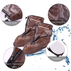Plastic Shoes Cover Reusable Anti-slip Boots Zippered Overshoes Covers Transparent Waterproof Snow Rain Boots For Kids Adult Shoes For Rainy Season (1 Pair)