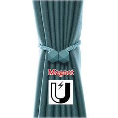 1441 Hexagonal Magnetic Braided Rope Drapery Window Curtains Loop Binding Ties Buckle (2 Pc)