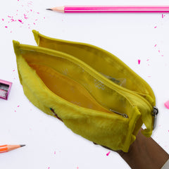 7046 Smart Design Solid Colour Double Pocket Large Capacity With Zipper Reusable Multipurpose Washable Pouch Pen Pencil Stationary Case Travel Boys Girls Pouch With Zip For Travel School Stationary (2 Pocket)