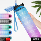 0325 Motivational Water Bottle With Straw Time Marker Bpa-free Tritan Portable Gym Water Bottle Leakproof Reusable Special Design For Your Sports Activity Hiking Camping