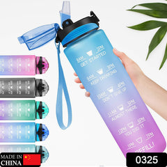 0325 Motivational Water Bottle With Straw Time Marker Bpa-free Tritan Portable Gym Water Bottle Leakproof Reusable Special Design For Your Sports Activity Hiking Camping