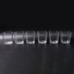 6pc Transparent Diamond Medium Serving Glass Set Glass Set For Water Juice Etc