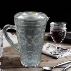 3692 Mocktail Pet Jug Plastic Jug With Lid Drinking Beverage Jag Transparent Tableware Reusable Bpa Free Plastic Water Jug For Home Use Perfect For Home Restaurants