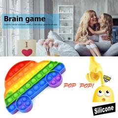 17652 Pop Fidget Toy Push Pop Bubble Fidget Sensory Toy For Kids And Adults Fidget Popper Stress Reliever Sensory Fidget Poppers (Butterfly Car Shape 1 Pc)