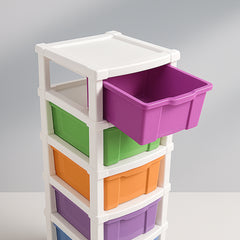 6-layer Multi-colored Plastic Storage Drawer Cabinet