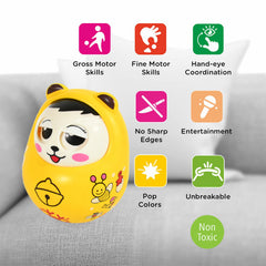 1935 Musical Roly Poly Toys For Baby Push And Shake Wobbling Toy With Music Tumbler Doll Toy For Babies Sound Balancing Doll Toys For Baby Boys Girls 8+ Months Multicolor (1 Pc)