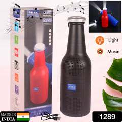 1289 Bottle Shape Bluetooth Speaker And Weatherproof Enhanced Wireless Usb Rechargeable Calling Fm Aux Usb Sd Card Support Portable Bluetooth Speaker With Rich Deep Bass