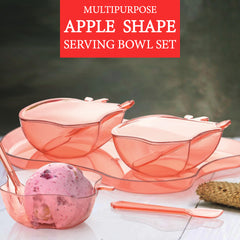 2969 Apple Shape 2piece Serving Set Of Bowl With Spoon Tray. Dinnerware Serving Snacks Pickle