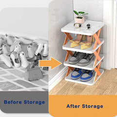 9098 Smart Shoe Rack With 8 Layer Shoes Stand Multifunctional Entryway Foldable Collapsible Door Shoe Rack Free Standing Heavy Duty Plastic Shoe Shelf Storage Organizer Narrow Footwear Home