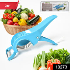 2 In 1 Vegetable Fruit Multi Cutter 5 Blade Vegetable Cutter With Peeler (1 Pc Multicolor)
