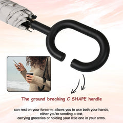 8551umbrella Summer Sun And Rain Protectionfoldable Cute Umbrella C-shaped Handle Uv Protection Rain Sun Umbrella Travel Accessories Umbrella For Children Girls And Boys (1 Pc Mix Color)