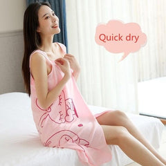 1453a Soft Cotton Bathrobe For Girls Women Bath Robe Towel For Women Quick Dry Dress Towel For Ladies.