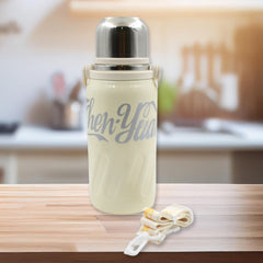 13040 Stainless Steel Vacuum Insulated Water Bottle Leak Proof Flask For Tea Coffee Reusable Water Bottle With Hanging Strap Bottle For Hot Cold Drinks Wide Mouth Water Flask (900 Ml)