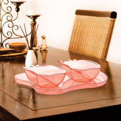 2969 Apple Shape 2piece Serving Set Of Bowl With Spoon Tray. Dinnerware Serving Snacks Pickle
