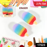 17523 Jelly Popsicle Shape Fancy Stylish Erasers Mini Eraser Creative Cute Novelty Eraser For Children Eraser Set For Return Gift Birthday Party School Prize (2 Pc Set)