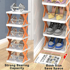 9098 Smart Shoe Rack With 8 Layer Shoes Stand Multifunctional Entryway Foldable Collapsible Door Shoe Rack Free Standing Heavy Duty Plastic Shoe Shelf Storage Organizer Narrow Footwear Home