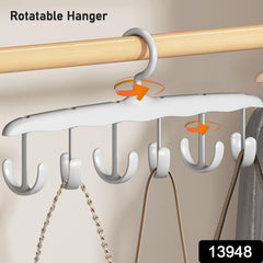 13948 Tank Top Hanger 12-hook Space Saving Hanger Capacity Rotatable Wood Space Saving Hanger Closet Organizers And Storage For Dorm Apartment For Tank Top