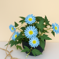Daisy Bloom Hanging Planter Blue