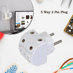 5-way 2 Pin Multi-plug Socket Converter (1 Pc)