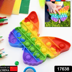 17638 Pop Fidget Toy Push Pop Bubble Fidget Sensory Toy For Kids And Adults Fidget Popper Stress Reliever Sensory Fidget Poppers (Butterfly Car Shape 1 Pc)