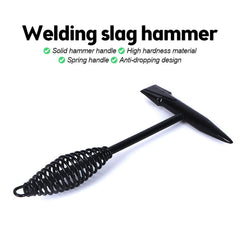 0482 Welding Slag Removal Tool Chipping Hammer With Coil Spring Handle Mufti Functional For Cleaning Removing Slag Industrial Weld Slag Spatter Removal Tool Welding Hammer For Machinery Electrician (1 Pc )