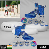 7554 Inline Skates With Led Flashing Light Wheel With Adjustable Length Skate Premium High Quality Skates Pair