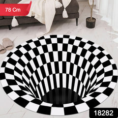 3d Space Round Carpet Floor Mat Non-woven Doormat (1 Pc  78 Cm)