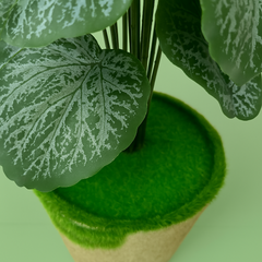 Elegant Faux Caladium in Natural Textured Pot