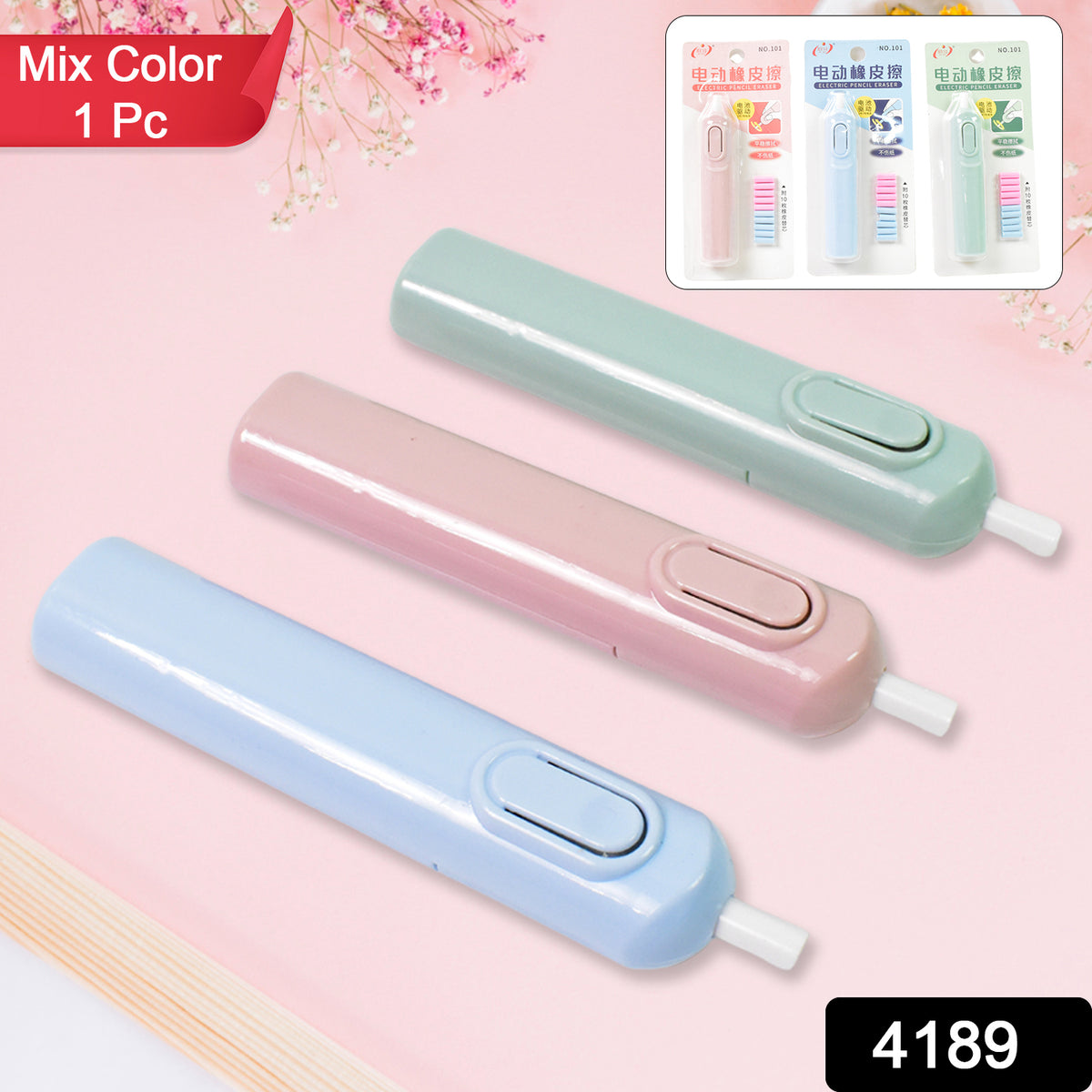 4189 Electric Eraser Kit Automatic Pencil Eraser Battery Operated With 10 Eraser Refills Suitable For Use With Graphite Pencils Drawing Painting Sketching Drafting Supplies Stationery Child Gifts (Battery Not Included)