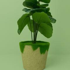 Elegant Faux Caladium in Natural Textured Pot