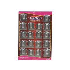 9416 Multipurpose Stainless Steel Wall Hanging Hook 18 Pc Self Adhesive Stainless Steel Heavy Duty Wall Hooks For Hanging Clothes Calender Bathroom Tiles Kitchen Key Hange (18 Pc Set)