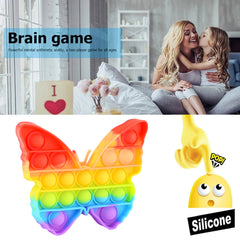 17638 Pop Fidget Toy Push Pop Bubble Fidget Sensory Toy For Kids And Adults Fidget Popper Stress Reliever Sensory Fidget Poppers (Butterfly  Car Shape  1 Pc)